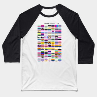 LGBTQIA+ Pride flags Baseball T-Shirt